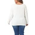 thumbnail image 3 of Agnes Orinda Women's Plus Size Knit Thin Fall Winter Trendy Crochet Comfy Pullover Sweaters 1X White, 3 of 6