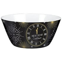 amscan New Year's Large Serving Bowl - 10 Inches - Black - 1 Pc