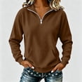 thumbnail image 3 of Otntypg Womens Half Zip Oversized Sweatshirts Lightweight Cozy Hoodless Top 2026 Trendy Long Sleeve Pullover Tops Y2k Fall Outfits with Pockets, 3 of 7