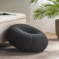 thumbnail image 3 of Pouf Ottoman, Donuts Shape Pouf, Handmade Cotton Thread Foot Stool, Knit Bean Bag Floor Chair For The Living Room, Bedroom (24.50"Dx24.50"Wx10.75"H), 3 of 9