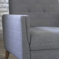 thumbnail image 6 of BizChair Mid-Century Modern Commercial Grade Armchair with Tufted Faux Linen Upholstery & Solid Wood Legs in Slate Gray, 6 of 11