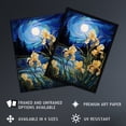 thumbnail image 2 of Enchanting Iris Flowers Blooming Fantasy Full Moon Artwork Framed Wall Art Print A4, 2 of 5