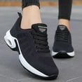 thumbnail image 3 of Women's Lightweight Breathable Tennis Shoes Black Casual Shoes with Air Cushions, 3 of 5