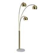 Renwil Modern Glamour Dorset 3 Light Floor Lamp in Satin Brass