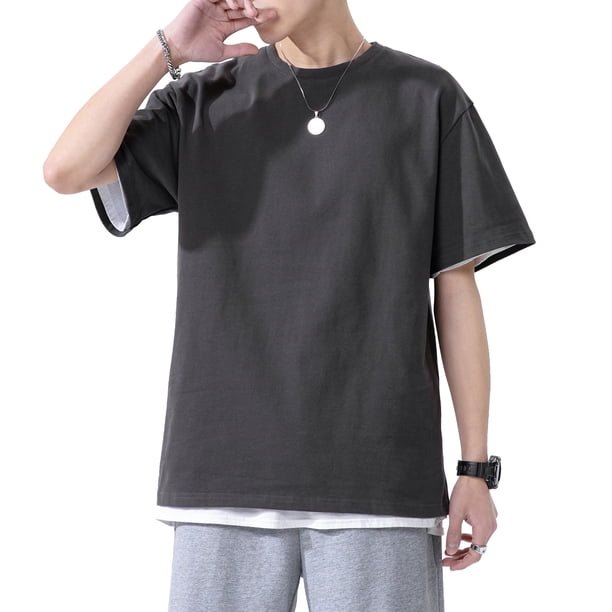 Camiseta de manga corta para hombre Camisetas de algodón sólido con cuello redondo Camisetas casu Romacci Camiseta hombre
