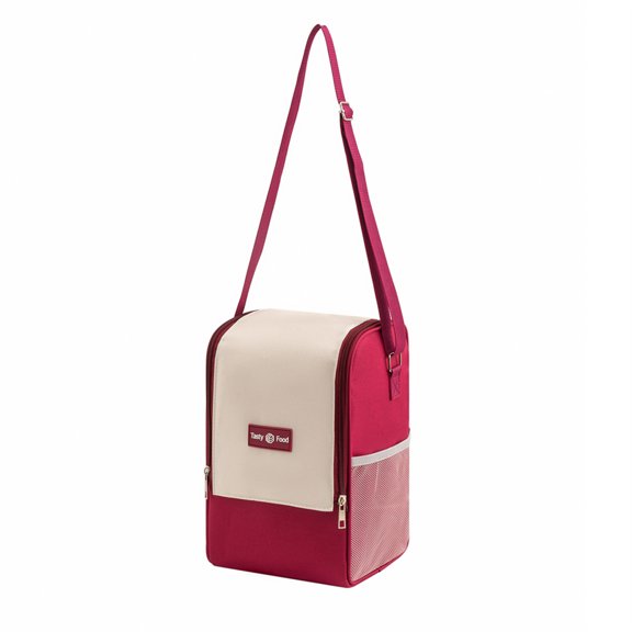 openpig Insulated Lunch Box, Small Lunch Bag for Office Work Picnic, Leakproof Small Lunch Pail Men Women Work, Reusable Compact Cooler Tote Lunchbox for Office Adult, Wine