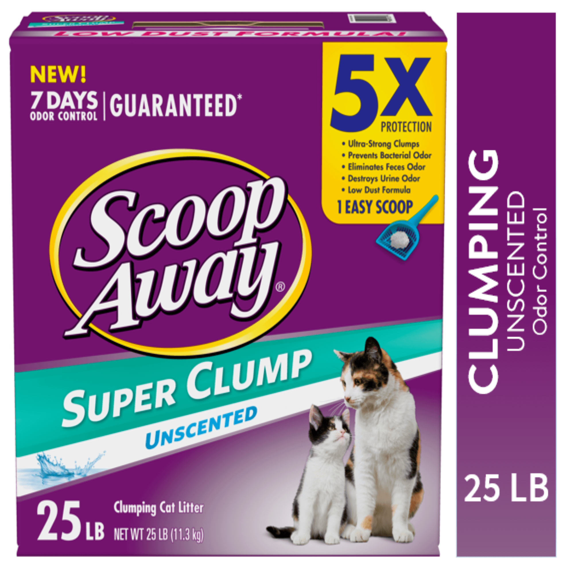 Scoop Away Super Clump Clumping Cat Litter, Unscented, 25 lbs