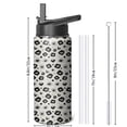 thumbnail image 4 of Leopard Print Insulated Stainless Steel Water Bottle with Straw & Cleaning Brush – 18 Oz | Leakproof, BPA-Free, 304 Stainless Steel, Wide Mouth, Travel Mug for Car, Gym, Office, 4 of 5