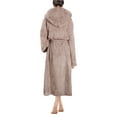thumbnail image 2 of PAVILIA Women Hooded Plush Soft Robe | Fluffy Warm Fleece Sherpa Shaggy Bathrobe (L/XL, Taupe), 2 of 7