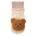 thumbnail image 2 of Avrnliq Kids Socks for Girls - Cotton Ankle Length Socks with 3D Teddy Bear, Brown, Soft Skin-Friendly, Fits 0-1 to 1-3 Years (S/M), 1 Pair,Size S, 2 of 3