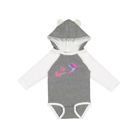 

Inktastic hummingbird flying swirl Gift Baby Girl Long Sleeve Bodysuit