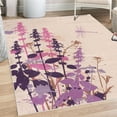 thumbnail image 1 of Dragonfly Decorative Rug, Nature Plants Grass with Wildflowers with Paintbrush Effects Print Art, Quality Carpet for Bedroom Dorm and Living Room, 6 Sizes, Dark Purple, by Ambesonne, 1 of 4