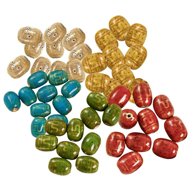 50 Uds collar de sueltas con agujero fabricación de joyas DIY artesanía de cerámica decoración para hogar