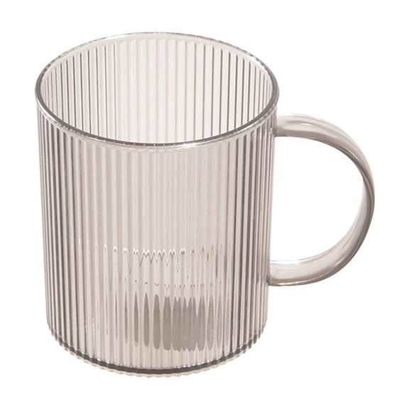 Btomtd 400ml Clear Plastic Mouthwash Cup for Couple with Handle Toothbrush Mug Bathroom Mouthwash Mug for Household and Dorm, Gray