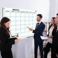 thumbnail image 4 of Glass Whiteboard Calendar Monthly Planner White Board Calendar Dry Erase Board 34”x46” Dry Erase Calendar For Wall Weekly Glass Calendar Whiteboard Home office Large Wall Calendar & Marker Tray, 4 of 5