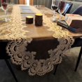 thumbnail image 1 of Gerring European Table Flag Waterproof And Oil Proof Wash Free Luxury Lace Tablecloth TV Cabinet Dust Cover Brown Table Runner, 1 of 7