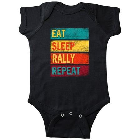 

Inktastic Eat Sleep Rally Repeat Gift Baby Boy or Baby Girl Bodysuit