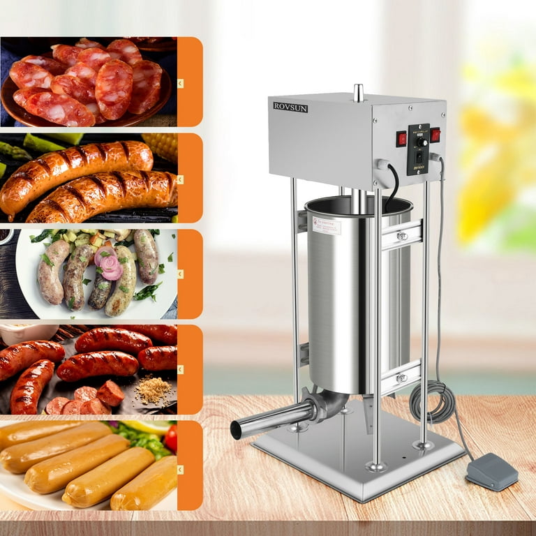 Ktaxon 5.4LBS/10L Electric Sausage Stuffer, Adjustable Speed Stainless  Steel Sausage Maker Meat Stuffer, Heavy Duty Vertical Electric Stuffer  Sausage Filler with 5 Stuffing Tubes, Home & Commercial 