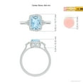 thumbnail image 4 of ANGARA Natural Cushion 1.2 ct Aquamarine Halo Ring with Trio Diamonds in 14K White Gold for Women (Size-8x6mm) | March Birthstone, Anniversary, Jewelry Gift for Women | Natural Aquamarine Ring, 4 of 9