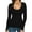 Black, variant on Crew Neck Long Sleeve T Shirts for Women Fitted Shirts Tight Neck T Shirts Basic Tee Tops Black L