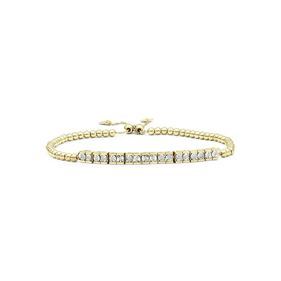 White Diamond Accent 14k Gold Over Silver Bracelet