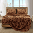 6 Piece Luxury Microfiber Bed Sheets, Paisley Printed upto 16" Deep