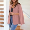thumbnail image 2 of XFLWAM Women's Cape Blazer Split Long Sleeve Open Front Blazer Jacket Business Casual Suit Tops Cardigan Coats Pink L, 2 of 6