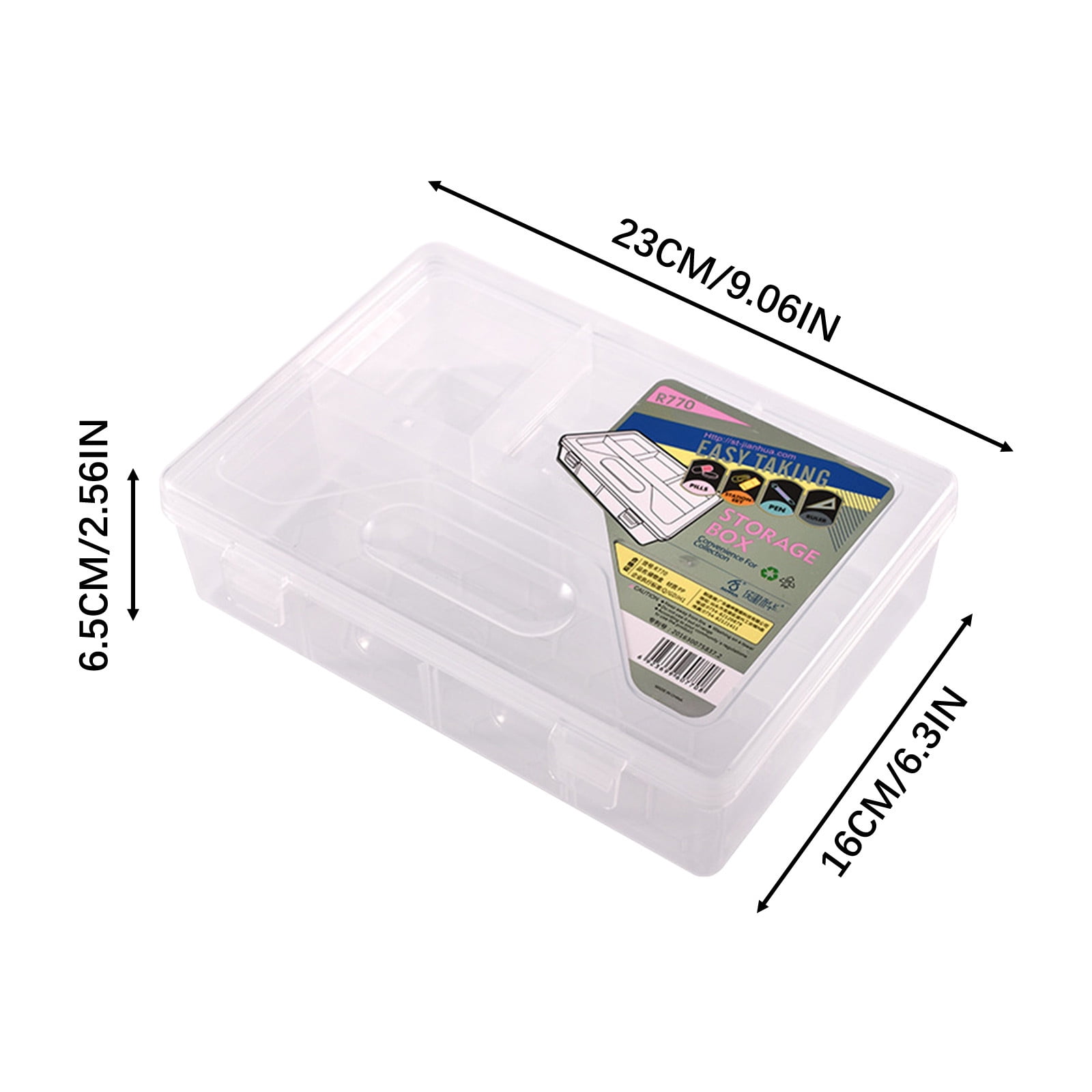 Pencil Box for Office Supplies Storage Organizer Box,Double Layer Large Capacity Pencil Boxes,Plastic Crayon Box with Snap-tight Lid,Stackable Storage Box for Gel Pens Pencil Case Organizer-Clear
