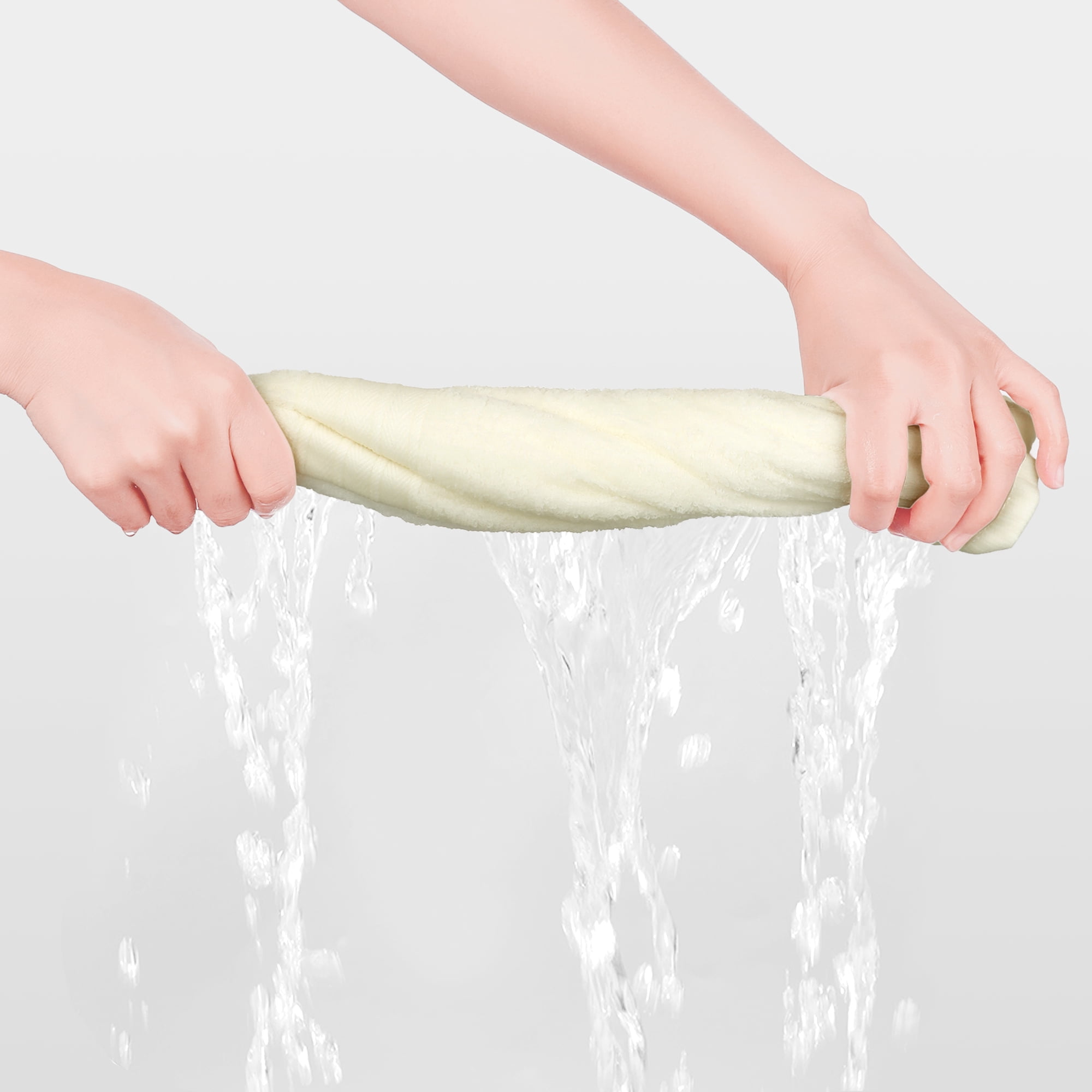 Unique Bargains Striped Cotton Bath Washcloths Absorbent Face Towel Body Wash Cloth Towels Beige 6