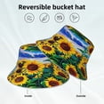 thumbnail image 2 of Fotbe Landscape With Sunflowers Sombrero Tipo Pescador con Estampado – Sombrero de Sol de Algodón de Moda para Playa, Golf, Pesca, 2 of 6