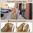 thumbnail image 3 of SUOSDEY Corduroy Tote Bag with Laptop Compartment&Cup Holder,Multipocket Work Tote for College,Teacher,Travel Crossbody Handbag, 3 of 7
