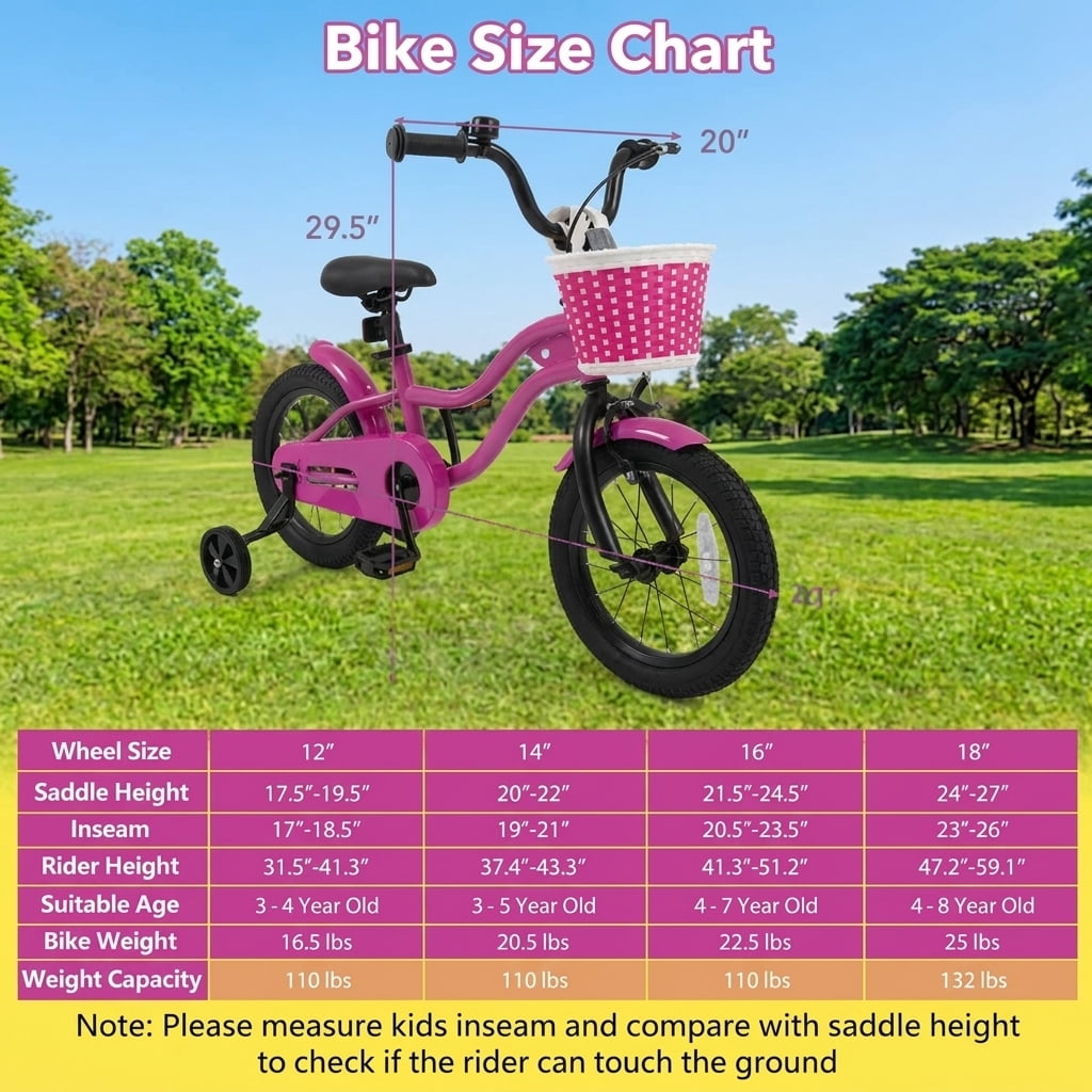 Redsmile Kids Bike 12 Inch with Training Wheels for Toddlers Boys Girls Ages 3-4 Years Old, 12 Inch Kids Bicycle with Adjustable Seat and Coaster Brake, Beginner Kids Bike, Multicolor
