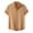Brown, variant on MIXUE Mens Casual Button Down Shirts Solid Color Stank Short Sleeve Cardigan Shirt Tops Sportswear,Brown,XXXL