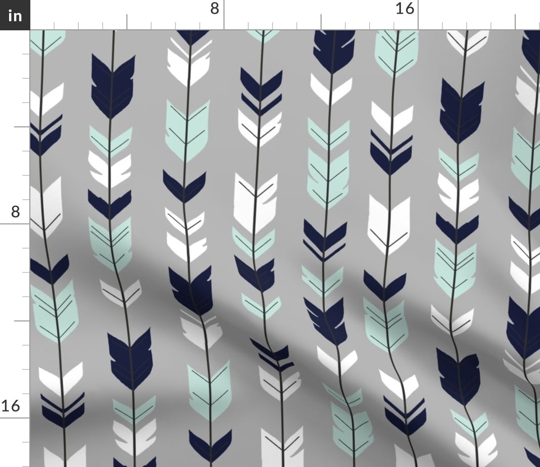 Spoonflower Fabric - Arrows, Feather 