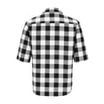 thumbnail image 5 of Lmueinov Mens Short Sleeve Button Down Shirts Plaid Business Casual 3/4 Length Sleeve Tops for Men Pocket Lightweight Summer Fall Daily Going Out Tops, 5 of 7