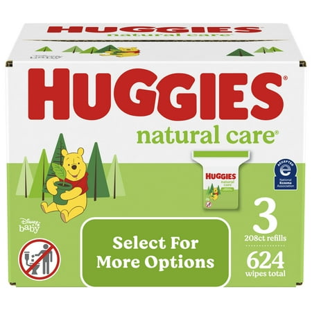 Huggies Natural Care Sensitive Baby Wipes  Unscented  3 Refills  624 Total Ct (Select for More Options)