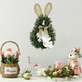 thumbnail image 5 of JHEHF 19.7" Easter Bunnies Wreath Rabbit Shaped Rustic Farmhouse Front Door Garland Wall Window Hanging Ornament Spring Festival Wreath Decorations, 5 of 9