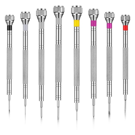 8 Pieces Precision Jewelers Screwdriver Set, Micro Watch Repair Screwdriver Set 0.6-1.6 mm for Watch, Eyeglasses, Jewelry Work, Electronics Repair