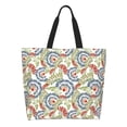 thumbnail image 1 of Fotbe Paisley Floral 5 Bolsa Tote Estética de Lona con Estampado para Mujer - Bolsa Reutilizable de Hombro Casual para Vacaciones, Compras, Trabajo y Gimnasio, 1 of 8