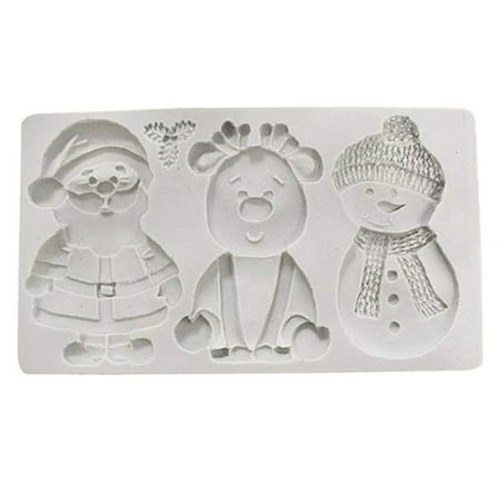

Yesbay Cake Mold Christmas Pattern Flexible Silicone Santa Resin Art Baking Mould for Bakery