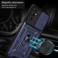 thumbnail image 5 of Feishell Compatible with Samsung Galaxy A13 5G Case with Sliding Camera Lens Cover and Ring Kickstand Heavy Duty Military Grade Protection Phone Shockproof Back Cover for Samsung A13 5G, Blue, 5 of 7