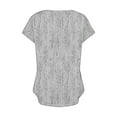 thumbnail image 5 of ALLLIST Summer Tops Gray V-Neck Button Graphic Embellished Short Sleeve T-Shirts Womens Shirts Under $5 XL, 5 of 5