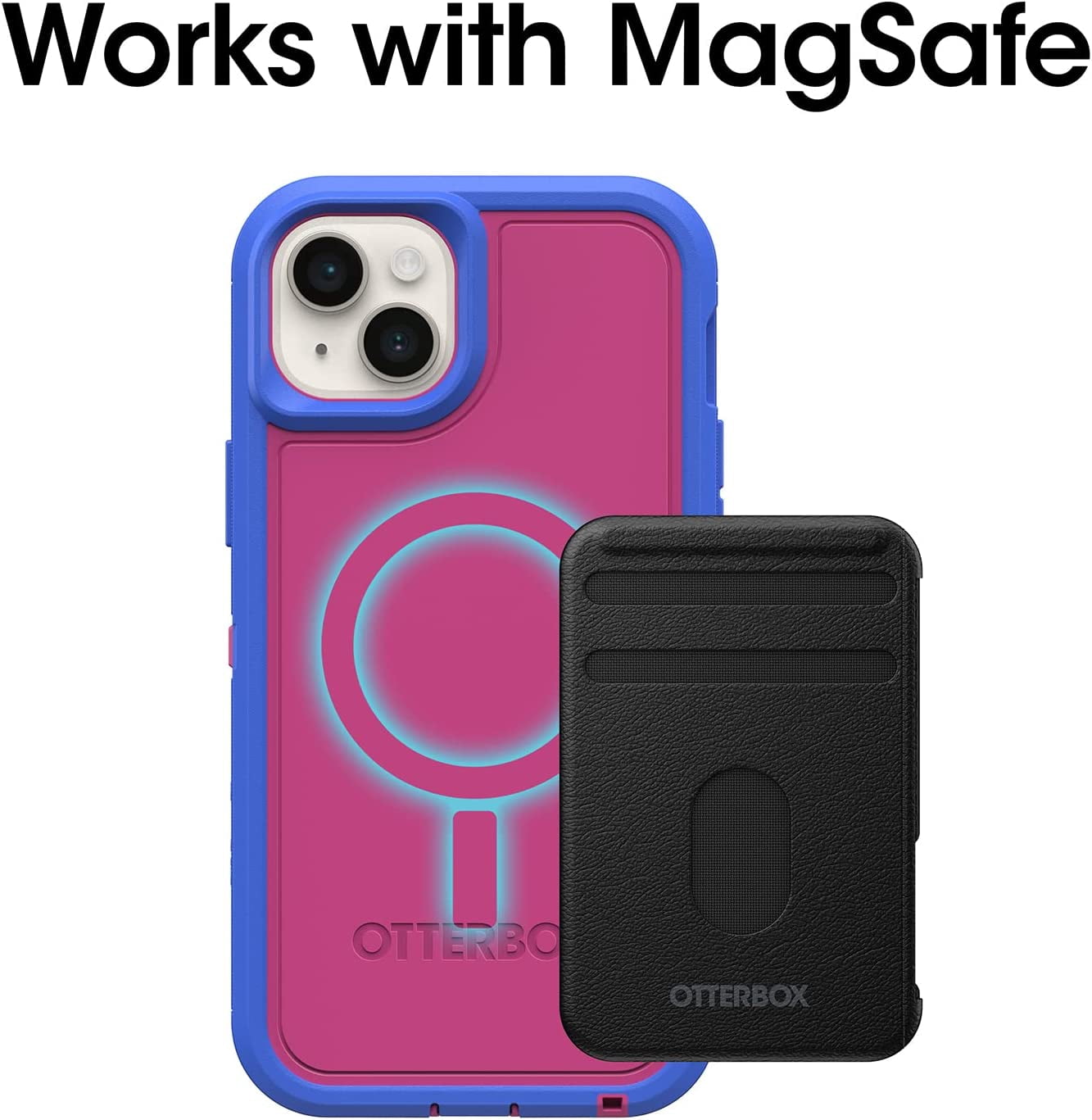 OtterBox iPhone 14 Plus (Only) - Defender Series XT Case - Blooming Lotus (Pink) - screenless - Rugged - Snaps to MagSafe - Lanyard Attachment - Non-Retail Packaging