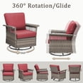 thumbnail image 2 of Yeahumalia 6-Piece Outdoor Patio Furniture Set, 2pcs High-Back Wicker Swivel Rocker and 3-Seater Sofa with 2pcs Ottomans, All-Weather Conversation Set for Porch, Bistro, Deck (Red)​, 2 of 13