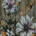 thumbnail image 5 of Chilfamy Farmhouse Flower Floral Shower Curtain, Rustic Purple Daisy Shower Curtain Set, Country Purple Wild Garden Plant Fabric Shower Curtain with Hooks, Brown Wooden Board Bathroom Curtain White, 5 of 7