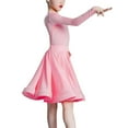 thumbnail image 2 of YM YOUMU Kids Girls Long Sleeve Latin Dance Dress Ballrom Tango Performance Dancewear, 2 of 4