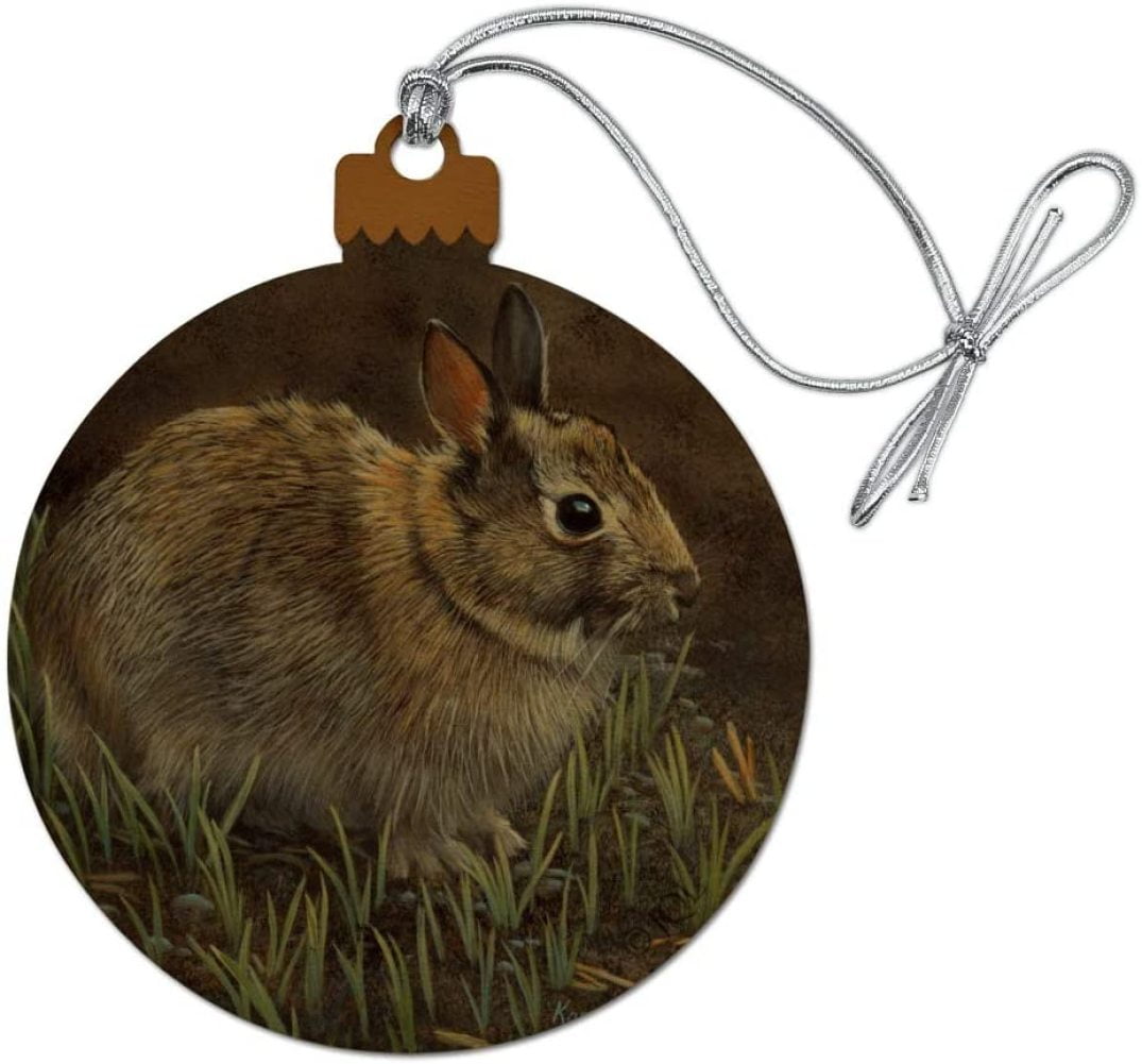 GRAPHICS & MORE Backyard Bunny Rabbit Hare Wood Christmas Tree Holiday Ornament