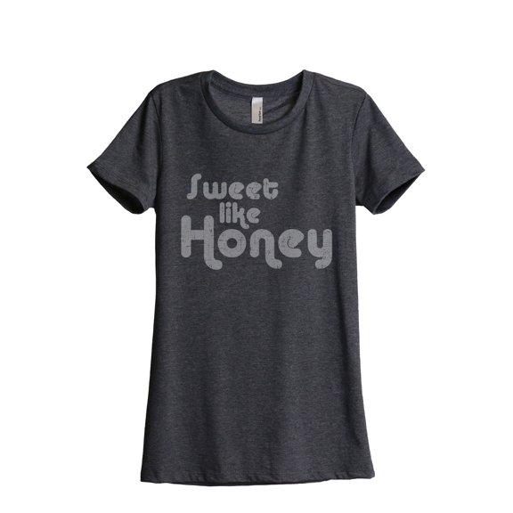 Sweet Like Honey Women's Fashion Relaxed T-Shirt Tee Charcoal Grey Small