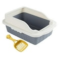 thumbnail image 4 of Gazechimp Open Top Cat with Scooper Bunny Deep Loo Cage Pet Litter Tray Pan Gray S 27x18x15CM, 4 of 8