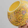 thumbnail image 4 of Jarrón de cerámica de jengibre Florero con tapa Exhibición decorativa Arte Arreglo de flores Tarro de té Florero para comedor Dormitorio Decoración Amarillo mayimx tarro de jengibre, 4 of 9